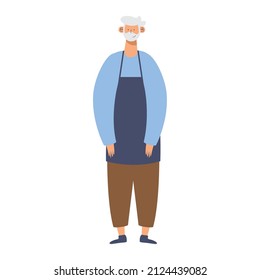 old man with apron character