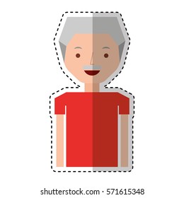 old man avatar character vector illustration design