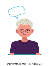 old man avatar chararacter icon vector illustration design
