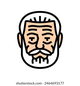 old man avatar color icon vector. old man avatar sign. isolated symbol illustration