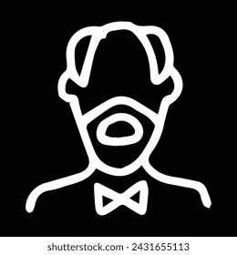 old man avatar with hairs and beard icon design
