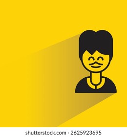 avatar de homem velho com sombra no fundo amarelo