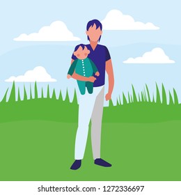 Old man and baby design