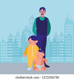 Old man and baby design