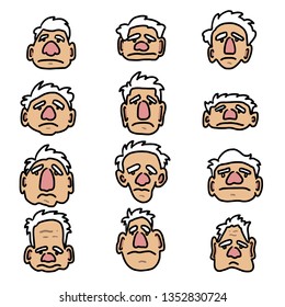 Old man be sad face.