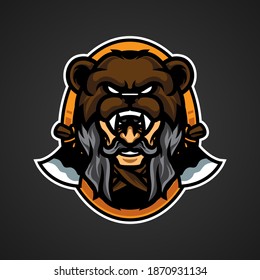 Old Man Bear Head Logo