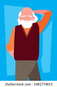 old man with beard avatar character