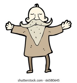 caricatura de un anciano con barba