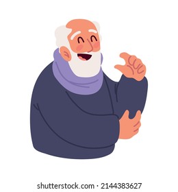 old man with beard icon isolated