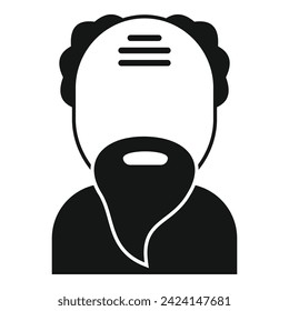 Old man beard icon simple vector. Fashion portrait. Facial mouth