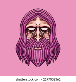 the old man beard illustration