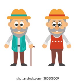 old man with a beard set