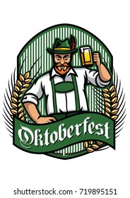 old man with beer celebrating oktoberfest