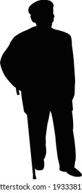 vector de silueta corporal de un anciano