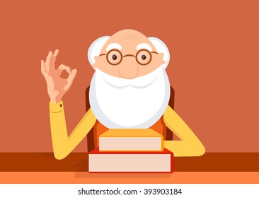 an old man with a book