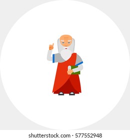 Old Man with Book as Wisdom Concept Icon