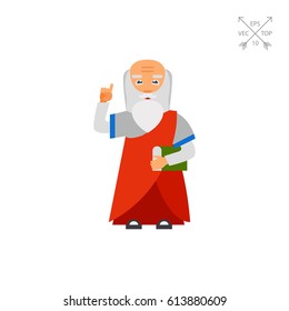 Old Man with Book as Wisdom Concept Icon