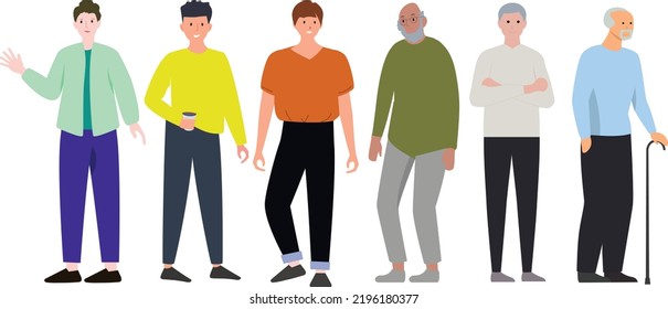 Old Man and Boy illustration Modern design and minimal design artwork and attractive colors Best for all kinds of usage