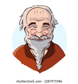 Old man in brown shirt