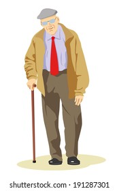 Old Man With A Cane 