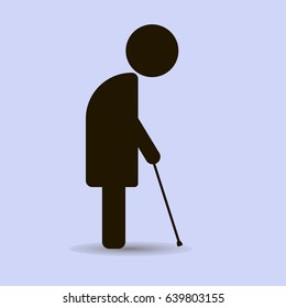 Old man with a cane