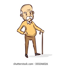 Old Man Cane Big Mustache Hand Stock Vector (Royalty Free) 333246026 ...