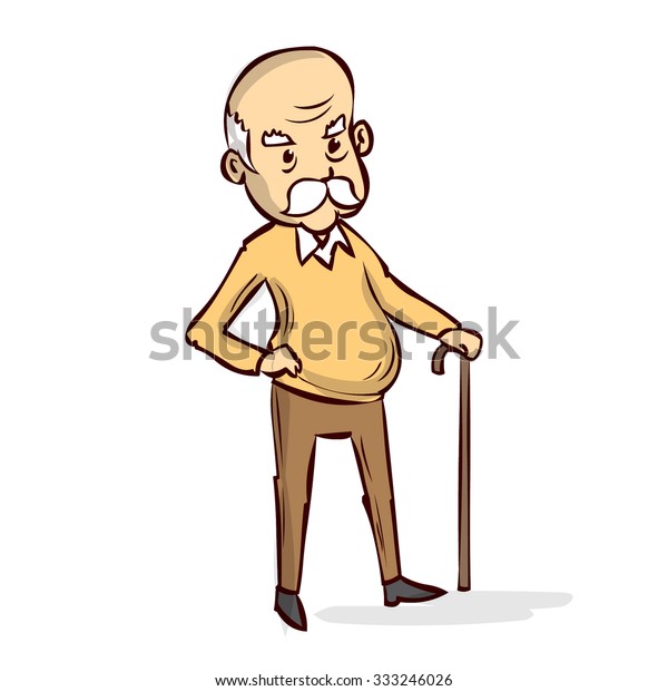 Old Man Cane Big Mustache Hand Stock Vector (Royalty Free) 333246026 ...