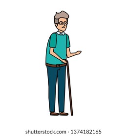old man with cane character