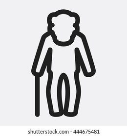Old man with cane Icon