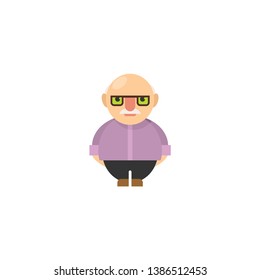 old man cartoon character vector on a white background