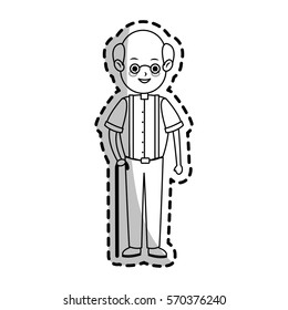 old man cartoon icon