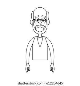 old man cartoon icon