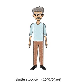Old man cartoon scribble