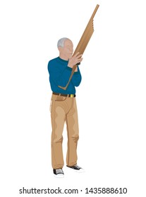 old man cartoon shape vector design