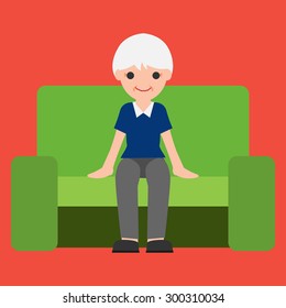 Old Man cartoon vector.