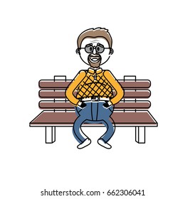old man in the chair with hairstyle