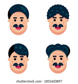 Old man character cartoon illustration