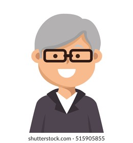 old man character isolated icon