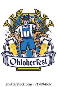 old man cheerful enjoying oktoberfest