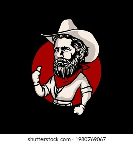 old man chibi logo design