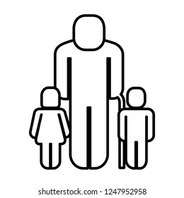old man with children figure silhouette