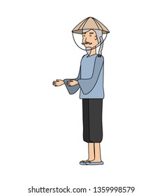 old man chinese peasant avatar character