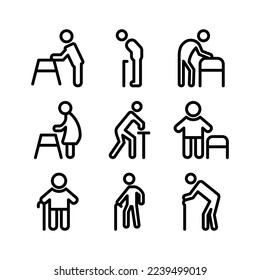 old man citizen icon or logo isolated sign symbol vector illustration - Collection of high quality black style vector icons

