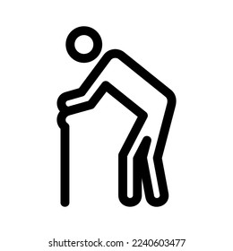 icono ciudadano viejo o logotipo símbolo de seña aislado ilustración vectorial - iconos vectoriales de estilo negro de alta calidad
