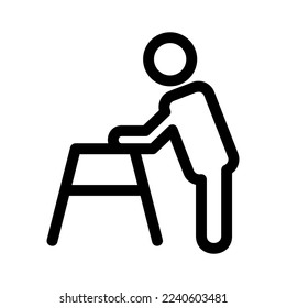 old man citizen icon or logo isolated sign symbol vector illustration - high quality black style vector icons
