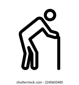 old man citizen icon or logo isolated sign symbol vector illustration - high quality black style vector icons
