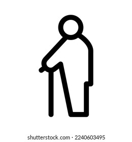 old man citizen icon or logo isolated sign symbol vector illustration - high quality black style vector icons
