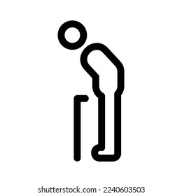 old man citizen icon or logo isolated sign symbol vector illustration - high quality black style vector icons
