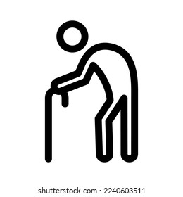 old man citizen icon or logo isolated sign symbol vector illustration - high quality black style vector icons
