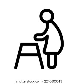 icono ciudadano viejo o logotipo símbolo de seña aislado ilustración vectorial - iconos vectoriales de estilo negro de alta calidad
